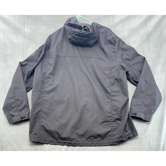 ZEROXPOSUR Mens XXL Black Full Zip Hooded Lightweight Jacket Windbreaker - Picture 2 of 9